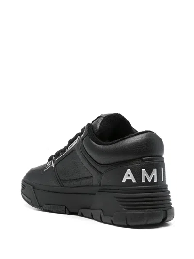 Amiri Men Black Sneakers With Logo Patch On The Side And Logo Lettering On The Rear In Leather Man In Black