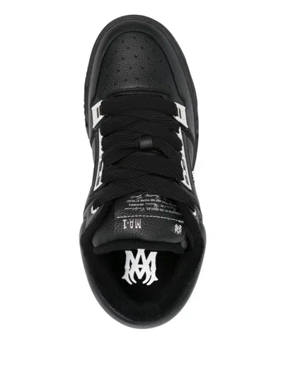 Amiri Men Black Sneakers With Logo Patch On The Side And Logo Lettering On The Rear In Leather Man In Black