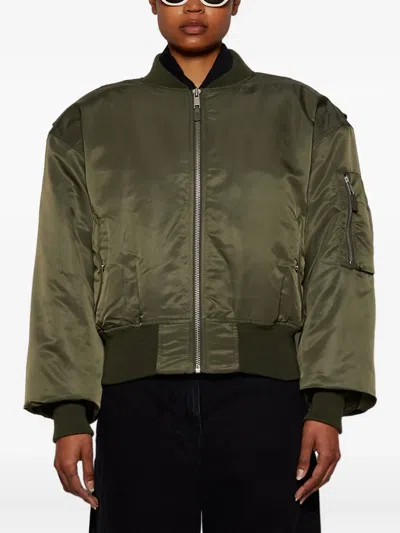Entire Studios Puffed Sleeve Bomber Jacket In Gray