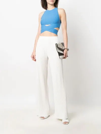 Mrz Elastic Waist Casual Pants In White