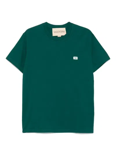 Valentino Garavani T-shirt With Signature Vlogo In Green