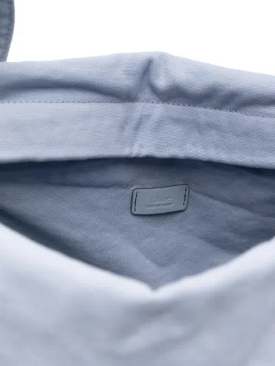 Chloé Medium Plage Washed Cotton Tote In Burgundy