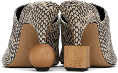 Jacquemus Kiss Block Heel Mules In Neutrals