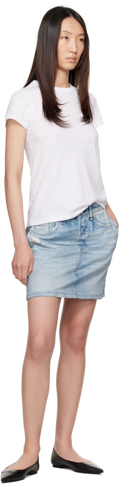 Rag & Bone Miramar Ponte Printed Stretch-jersey Mini Skirt In Blue