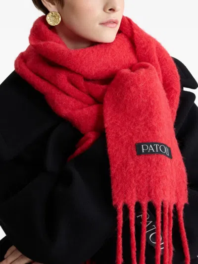 Patou Fringed Scarf In Red