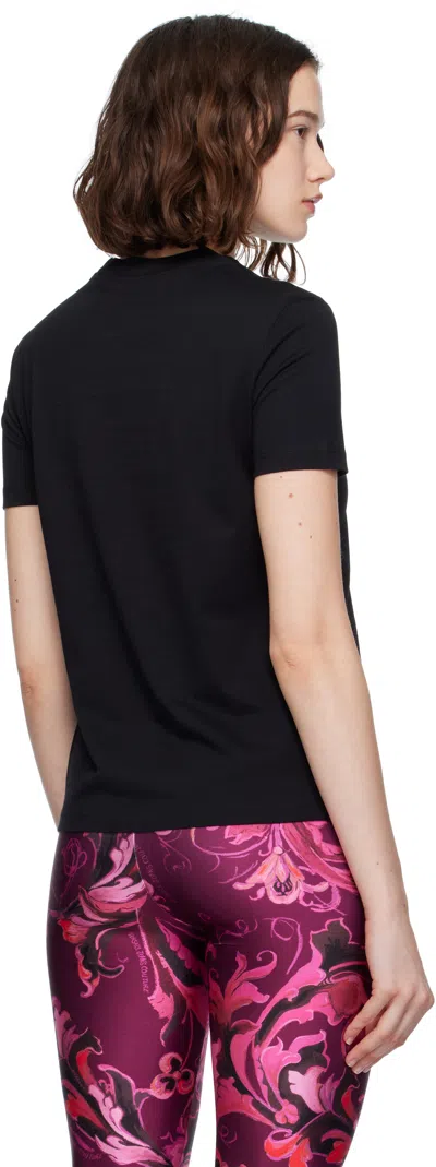 Versace Jeans Couture Crew Neck T-shirt With Print In Black