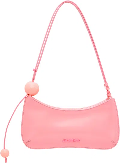 Jacquemus Le Bisou Perle Leather Shoulder Bag In Pink
