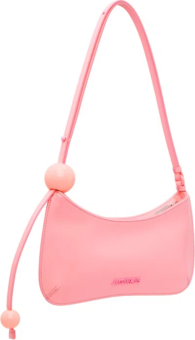 Jacquemus Le Bisou Perle Leather Shoulder Bag In Pink