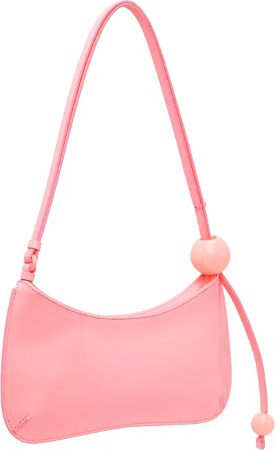 Jacquemus Le Bisou Perle Leather Shoulder Bag In Pink