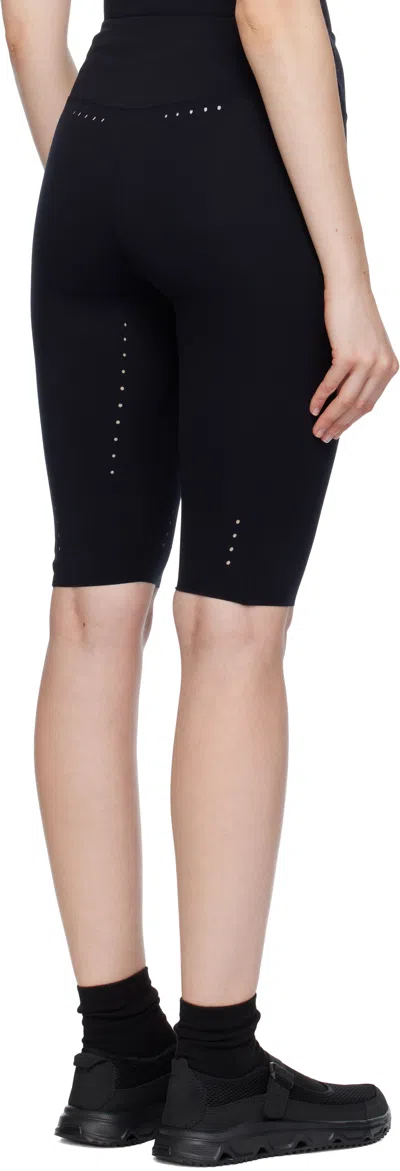 Roa Black Compression Biker Sport Shorts In Black