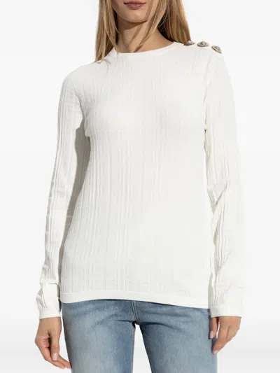 Balmain Women's Viscose Polyester Sweaters In White