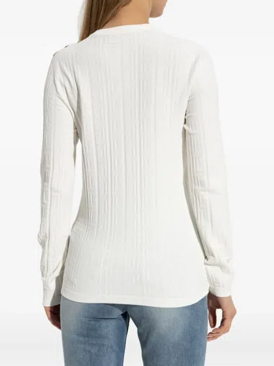 Balmain Women's Viscose Polyester Sweaters In White
