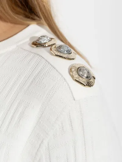 Balmain Women's Viscose Polyester Sweaters In White