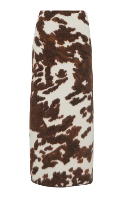 Gabriela Hearst Phaedra Knit Maxi Skirt In Ivory Cognac Multi Cashmere In Multi