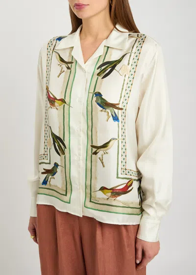 S.s. Daley Ss Daley Bird Watcher Printed Silk Shirt In Green