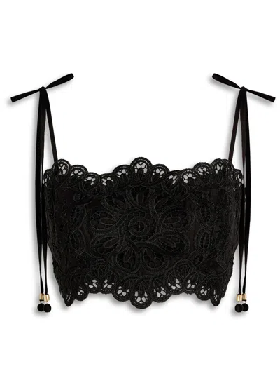 Zimmermann Rhiannon Embroidered Top In Black
