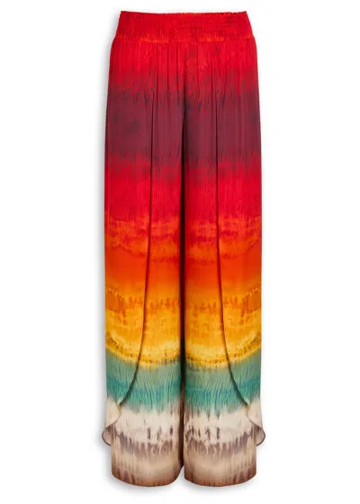 Alice And Olivia Larissa Pants In Red Viscose In Blue