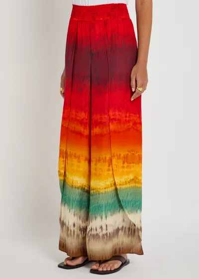 Alice And Olivia Larissa Pants In Red Viscose In Blue