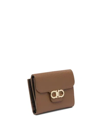Ferragamo Compact Leather Wallets And Cardholders In Brown