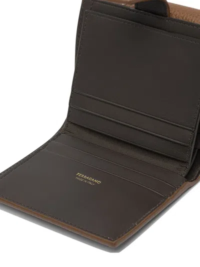 Ferragamo Compact Leather Wallets And Cardholders In Brown