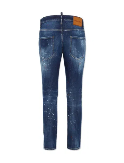 Dsquared2 Dsquared Men Slim Jeans With A Lived-in Effect In Blue