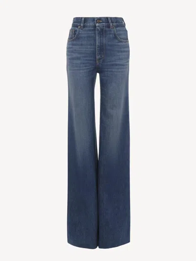 Chloé High Rise Flare Jeans In Blue