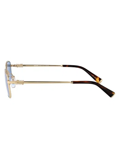 Miu Miu Rectangular Sunglasses In Gold