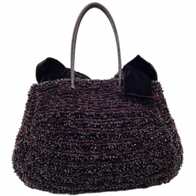 Pre-owned Anteprima Bordeaux Red Color Pvc Wire Velvet Handbag Tote Bag ()