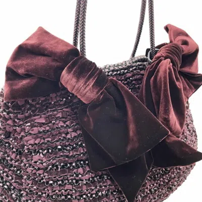 Pre-owned Anteprima Bordeaux Red Color Pvc Wire Velvet Handbag Tote Bag ()