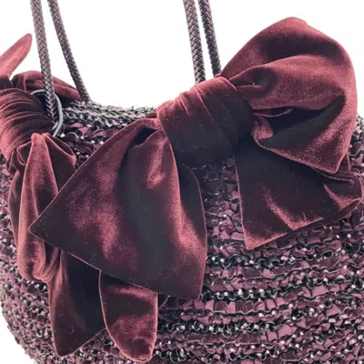 Pre-owned Anteprima Bordeaux Red Color Pvc Wire Velvet Handbag Tote Bag ()
