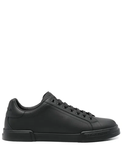 Dolce & Gabbana Leather Sneakers In Purple