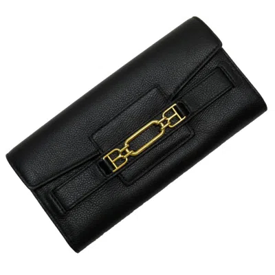Pre-owned Bally Black Leather Long Wallet (bi-fold) ()