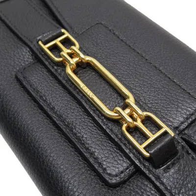 Pre-owned Bally Black Leather Long Wallet (bi-fold) ()