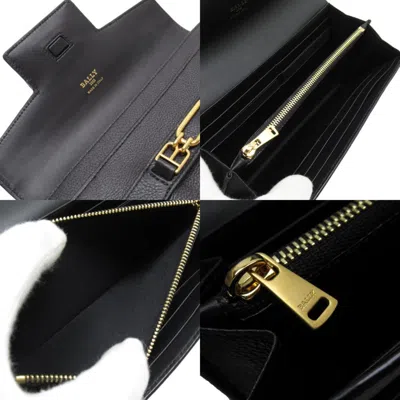 Pre-owned Bally Black Leather Long Wallet (bi-fold) ()