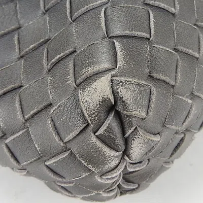 Pre-owned Bottega Veneta Intrecciato Dark Gray Leather Shoulder Bag ()