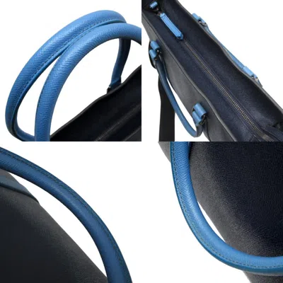 Pre-owned Burberry Blue Navy Leather Handbag Shoulder Bag ()
