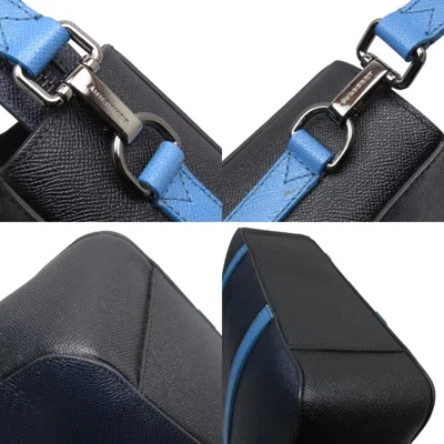 Pre-owned Burberry Blue Navy Leather Handbag Shoulder Bag ()
