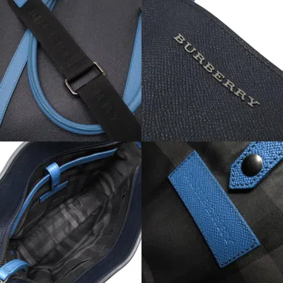 Pre-owned Burberry Blue Navy Leather Handbag Shoulder Bag ()