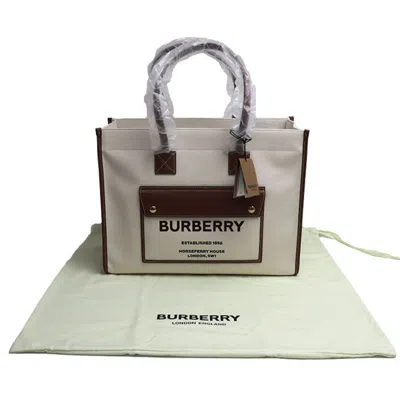 Pre-owned Burberry Canvas Leather Tote Bag ()