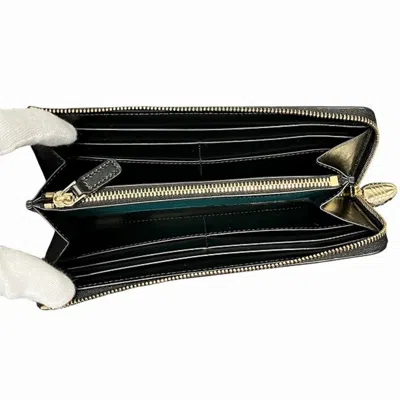 Pre-owned Bvlgari Black Leather Long Wallet (bi-fold) ()