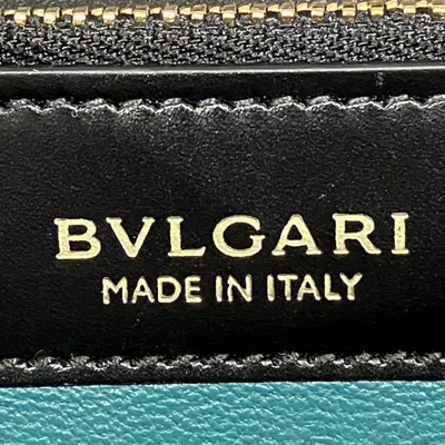 Pre-owned Bvlgari Black Leather Long Wallet (bi-fold) ()
