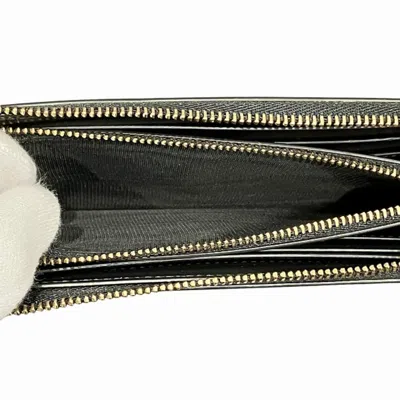 Pre-owned Bvlgari Black Leather Long Wallet (bi-fold) ()