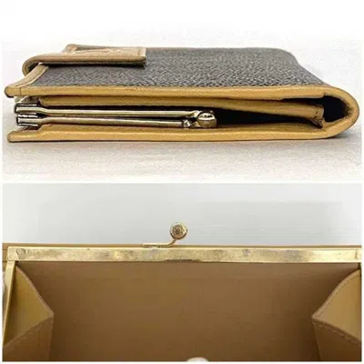 Pre-owned Celine Beige Brown Pvc Leather Long Wallet (bi-fold) () In Multi