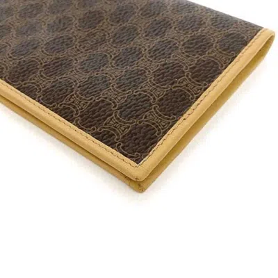 Pre-owned Celine Beige Brown Pvc Leather Long Wallet (bi-fold) () In Multi