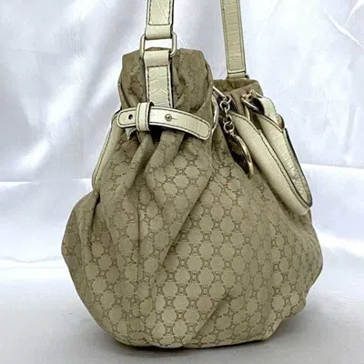 Pre-owned Celine Beige Canvas Leather Shoulder Bag Tote Bag ()