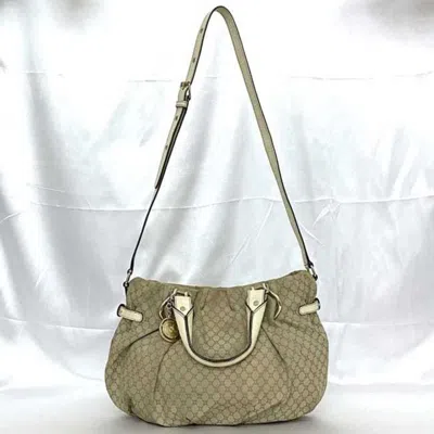 Pre-owned Celine Beige Canvas Leather Shoulder Bag Tote Bag ()