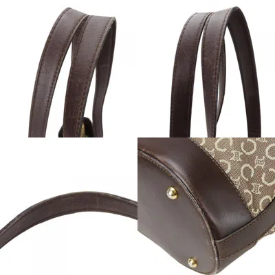 Pre-owned Celine Beige Dark Brown Canvas Leather Tote Bag ()