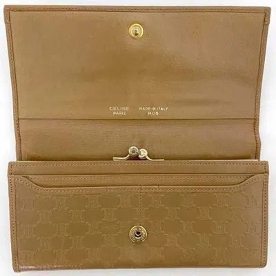 Pre-owned Celine Beige Leather Long Wallet (bi-fold) ()