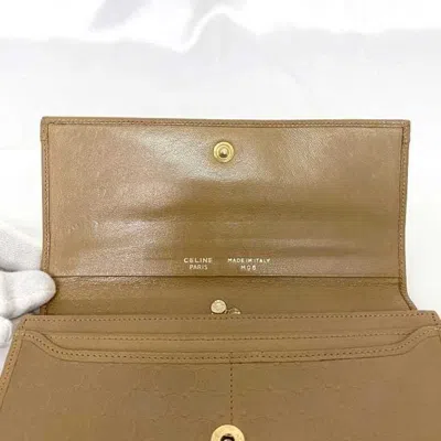 Pre-owned Celine Beige Leather Long Wallet (bi-fold) ()