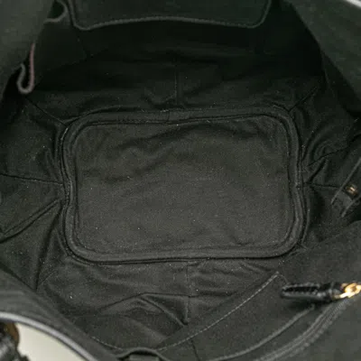 Pre-owned Celine Black Khaki Canvas Leather Tote Bag ()